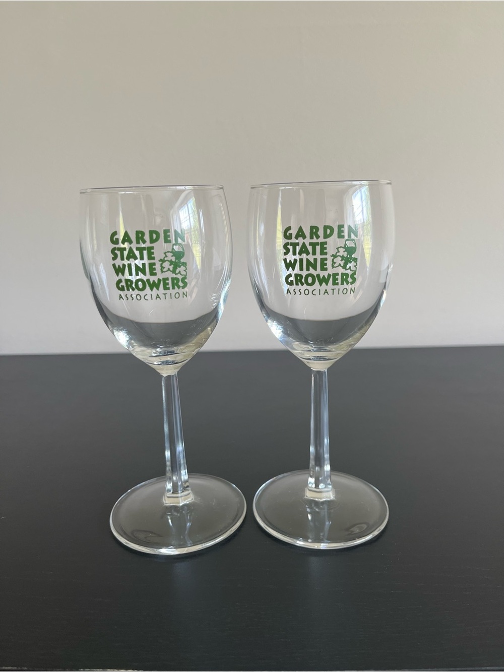 Garden State Wine Growers Association GSWGA Wine Glass Set Of 2 Vintage 6 Oz